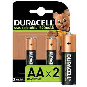 Duracell 1300 mAh AA 2'li Şarj Edilebilir Kalem Pil