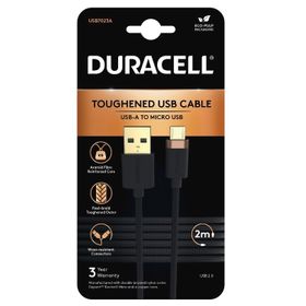 Duracell 2 mt USB-A to Micro Örgülü Siyah Şarj Kablosu