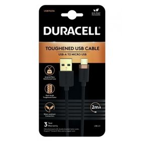Duracell 2 mt USB-A to Micro Örgülü Siyah Şarj Kablosu
