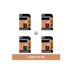 Duracell 6LR61-MN1604 9V Alkalin 4'lü Pil