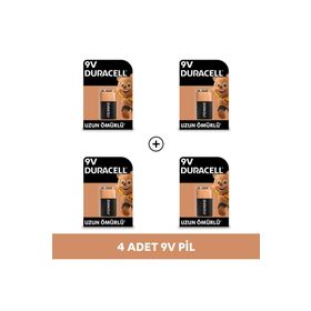 Duracell 6LR61-MN1604 9V Alkalin 4'lü Pil