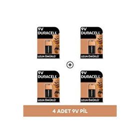 Duracell 6LR61-MN1604 9V Alkalin 4'lü Pil