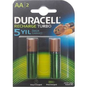 Duracell AA 2500 mAh 2'li Şarj Edilebilir Kalem Pil