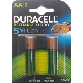 Duracell AA 2500 mAh 2'li Şarj Edilebilir Kalem Pil