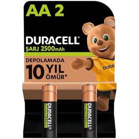 Duracell AA 2500 mAh 2'li Şarj Edilebilir Kalem Pil