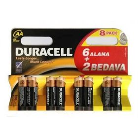Duracell AA 8 Adet Pil
