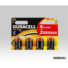 Duracell AA 8 Adet Pil