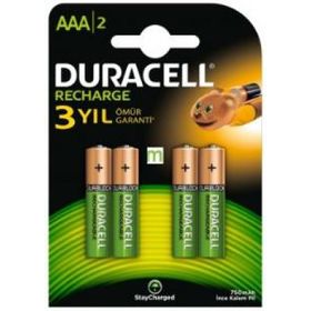 Duracell AAA 750 mAh 4'lü Şarj Edilebilir Pil