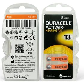 Duracell Activair 6x5 30 Adet 13 Numara İşitme Cihazı Pili