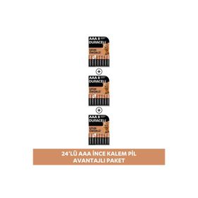 Duracell Alkalin AA 1.5 V LR03-MN2400 24'lü Paket İnce Kalem Pil