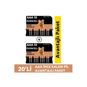 Duracell Alkalin AAA 20'li İnce Kalem Pil