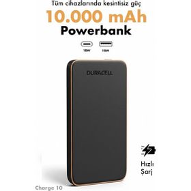 Duracell Charge 10 Slimline DRPB3010A 10000 mAh 18 W Powerbank