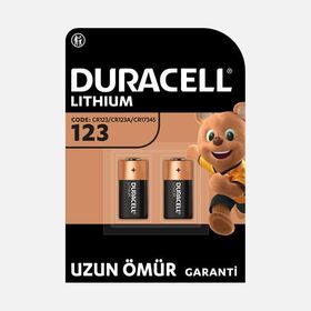 Duracell CR123 3V 2'li Yüksek Güçlü Lityum Pil