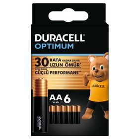 Duracell LR6 MX1500 Optimum AA Alkalin 6’lı Kalem Pil