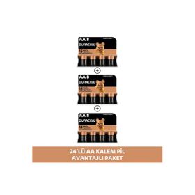 Duracell MN1500 AA 24'lü Alkalin Kalem Pil