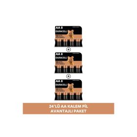Duracell MN1500 AA 24'lü Alkalin Kalem Pil
