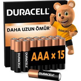 Duracell MN2400 AAA 15'li Alkalin İnce Kalem Pil