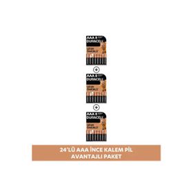 Duracell MN2400 AAA 24'lü Alkalin İnce Kalem Pil