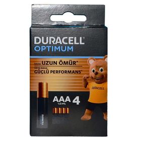 Duracell Optimum Alkaline AAA 1.5 Volt 4 Adet İnce Kalem Pil