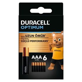 Duracell Optimum LR03-MN2400 1.5 V 6'lı Paket Alkalin AAA İnce Kalem Pil