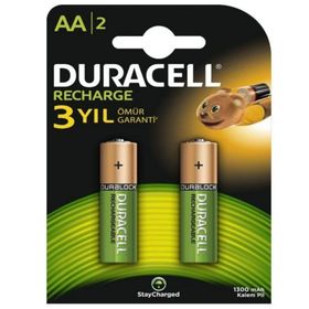Duracell Şarj Edilebilir 1300 mAh 2'li Kart AA Kalem Pil