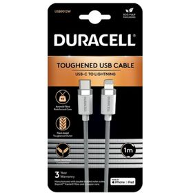 Duracell USB9012W 1 mt USB-C to Lightning Mfi Beyaz Şarj Kablosu