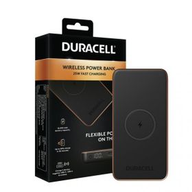 Duracell Wireless CORE10 Pd 25W Usb-A Usb-C 10.000 mAh Siyah Powerbank