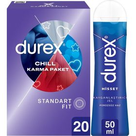 Durex 20’li Chill Karma Paket Prezervatif+50 ml Play Hisset Kayganlaştırıcı Jel