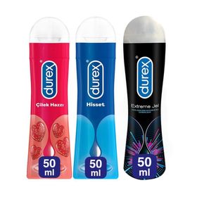Durex 3x50 ml Extreme Play ve Çilek Kayganlaştırıcı Jel