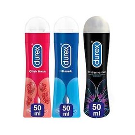 Durex 3x50 ml Extreme Play ve Çilek Kayganlaştırıcı Jel