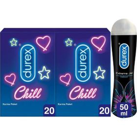 Durex 40’lı Chill Karma Prezervatif Ekstra Avantaj Paketi + Durex 50 ml Extreme Jel