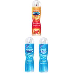 Durex 50 ml x 2 Adet Play Su Bazlı + 50 ml x 2 Adet Çilek Aromalı Kayganlaştırıcı