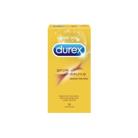 Durex Gerçek Dokunuş Gerçek Ten Hissi Lateks İçermez 10lu Prezervatif