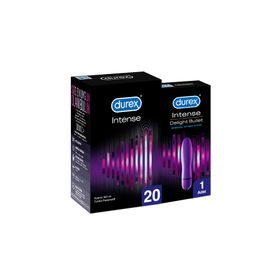Durex Intense 20'li Prezervatif + Delight Bullet Vibratör
