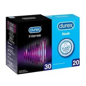 Durex Intense 30'lu Uyarıcı Prezervatif + 20'li Klasik Kondom