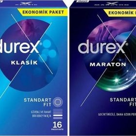 Durex Klasik 16'lı Kondom ve Maraton 20'li Prezervatif