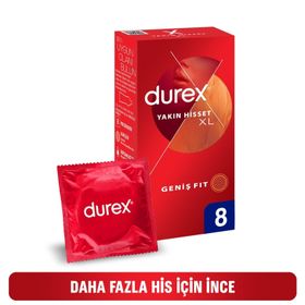 Durex Yakın Hisset XL Geniş Fit 8'li Prezervatif