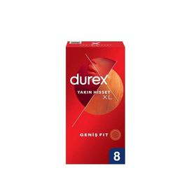 Durex Yakın Hisset XL Geniş Fit 8'li Prezervatif