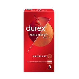 Durex Yakın Hisset XL Geniş Fit 8'li Prezervatif