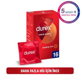 Durex Yakın Hisset XL İnce 16'lı Prezervatif
