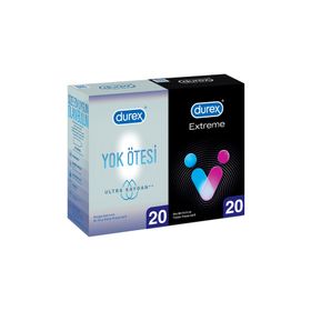 Durex Yok ötesi Ulltra Kaygan 20'li + Extreme 20'li Prezervatif