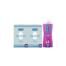 Durex Yok Ötesi XL 40'lI Prezervatif+ 200 ml Aloe Vera Kayganlaştırıcı Jel