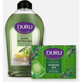 Duru 4x150 gr Zeytinyağlı Duş Sabunu ve 1,5 lt Zeytinyağlı Sıvı Sabun