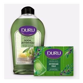 Duru 4x150 gr Zeytinyağlı Duş Sabunu ve 1,5 lt Zeytinyağlı Sıvı Sabun