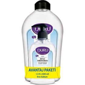 Duru Beyaz Sabun Kokulu 1,5 lt + 300 ml Sıvı Sabun