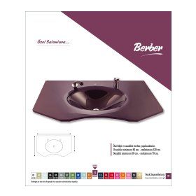 Duru Cam Berber Modeli 80x56 cm Cam Lavabo