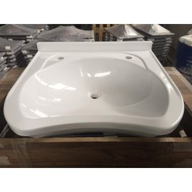 Duru Cam Beyaz 60x60 cm Dökme Akrilik Berber Lavabosu