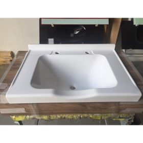 Duru Cam Beyaz 73x52 cm Dökme Akrilik Berber Lavabosu