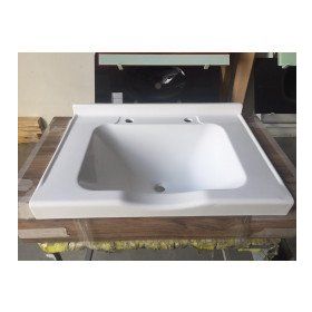 Duru Cam Beyaz 73x52 cm Dökme Akrilik Berber Lavabosu