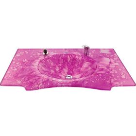 Duru Cam Kelebek Modeli 90x56 cm Cam Lavabo